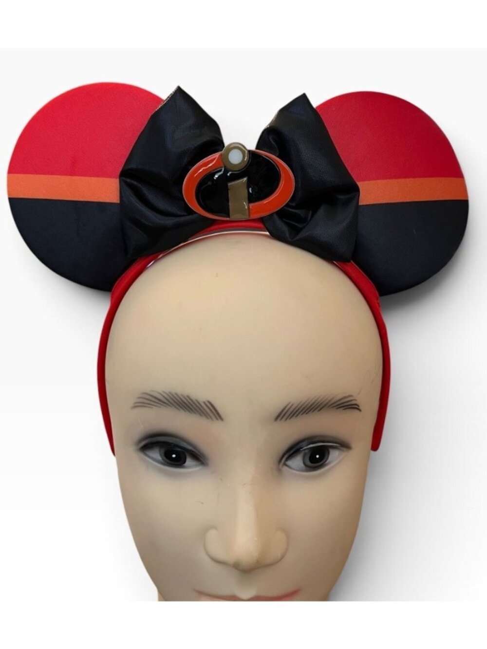 Disney Pixar The Incredibles Ears Headband Red Black Logo Bow One Size